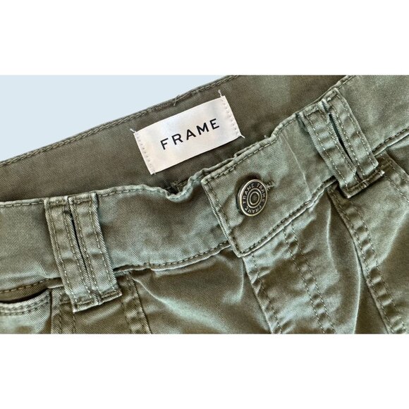 FRAME Utility Pocket Pant / Jeans Hi Rise Straight Green Size 25 - Picture 6 of 7